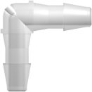 Tube to Tube Fitting Elbow Tube Fitting with Barbs, 3/32 (2.4 mm) ID Tubing, Animal-Free Natural Polypropylene