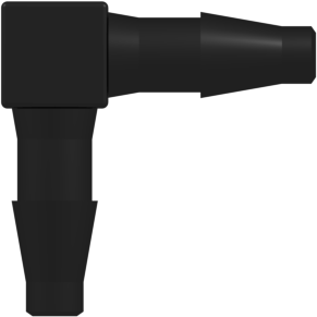 Tube to Tube Fitting Elbow Tube Fitting with Classic Series Barbs, 3/16 (4.8 mm) ID Tubing, Black Nylon