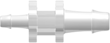Tube to Tube Fitting Straight Through Reduction Tube Fitting with 500 Series Barbs, 1/8 (3.2 mm) and 1/16 (1.6 mm) ID Tubing, Animal-free Natural Polypropylene