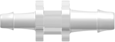 Tube to Tube Fitting Straight Through Reduction Tube Fitting with 500 Series Barbs, 1/8 (3.2 mm) and 3/32 (2.4 mm) ID Tubing, Animal-free Polypropylene