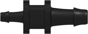 Tube to Tube Fitting Straight Through Reduction Tube Fitting with 500 Series Barbs, 3/16 (4.8 mm) and 1/8 (3.2 mm) ID Tubing, Black Nylon