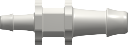 Tube to Tube Fitting Straight Through Reduction Tube Fitting with 500 Series Barbs, 1/4 (6.4 mm) and 5/32 (4.0 mm) ID Tubing, White Nylon