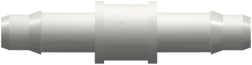 Tube to Tube Fitting Straight Through Tube Fitting with Barbs, 1/8 (3.2 mm) ID Tubing, White Nylon