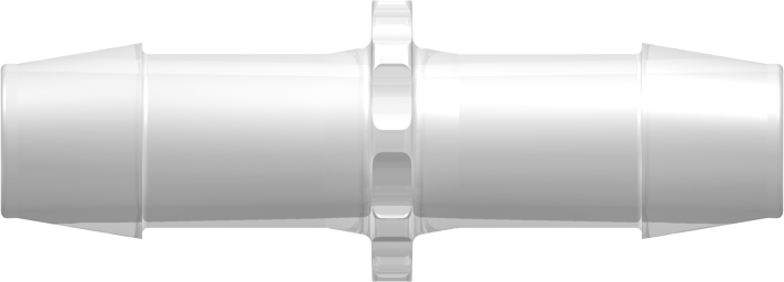 Tube to Tube Fitting Straight Through Tube Fitting with Barbs, 1/2 (12.7 mm) ID Tubing, Animal-Free Natural Polypropylene