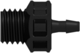 Threaded UNF Fitting 1/4-28 UNF Thread to Barb, 1/16 (1.6 mm) ID Tubing, Black Nylon