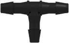 Tube to Tube Fitting Tee Tube Fitting with Barbs, 1/16 (1.6 mm) ID Tubing, Black Nylon