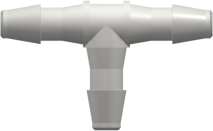 Tube to Tube Fitting Tee Tube Fitting with Barbs, 3/32 (2.4 mm) ID Tubing, White Nylon