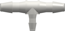 Tube to Tube Fitting Tee Reduction Tube Fitting with Barbs, 3/32 (2.4 mm) and 1/16 (1.6 mm) ID Tubing, White Nylon