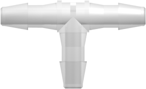 Tube to Tube Fitting Tee Tube Fitting with Barbs, 1/8 (3.2 mm) ID Tubing, Animal-Free Natural Polypropylene