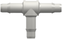 Tube to Tube Fitting Tee Tube Fitting with Barbs, 1/16 (1.6 mm) ID Tubing, White Nylon