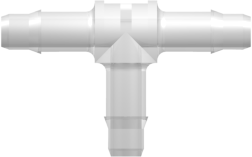 Tube to Tube Fitting Tee Tube Fitting with Barbs, 1/8 (3.2 mm) ID Tubing, Animal-Free Natural Polypropylene