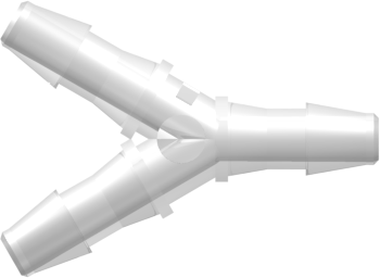 Tube to Tube Fitting Y Tube Fitting with Barbs, 5/32 (4.0 mm) ID Tubing, Animal-free Natural Polypropylene