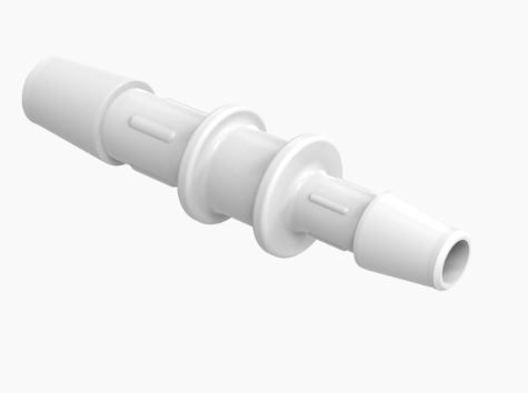 Reduction Coupler 1/4 ID x 3/16 ID in White Nylon