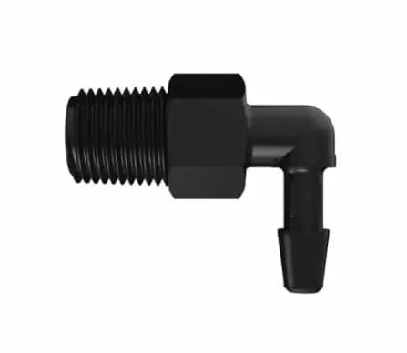 Black Nylon Elbow 1/8 British Pipe Thread x 5/32 Barb