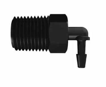 Black Nylon Elbow 1/4 NPT x 1/8ID