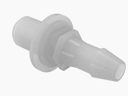 Panel Mount 1/4-28 UNF x 3/32 Barb Polypropylene