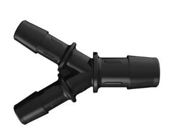 Reduction Y 3/8 x 1/2 ID in Black Nylon 6/6