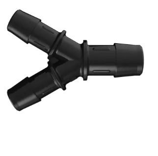 Reduction Y 1/2 x 5/8 ID in Black Nylon 6/6