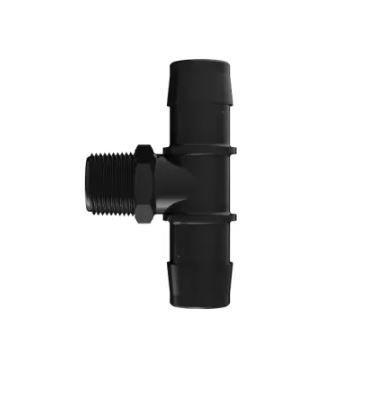 Black Nylon Tee 3/4 NPT x 1 Barb