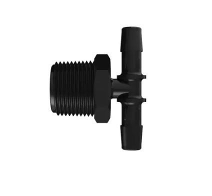 Black Nylon Tee 3/4 NPT x 3/8 Barb