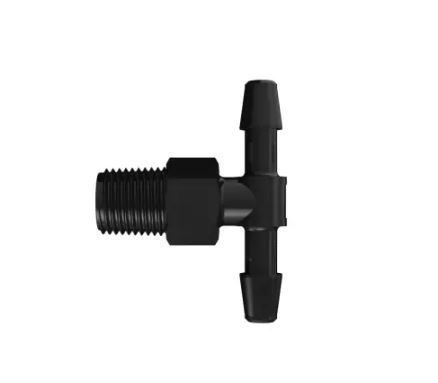 Black Nylon Tee 1/8 NPT x 3/16 Barb