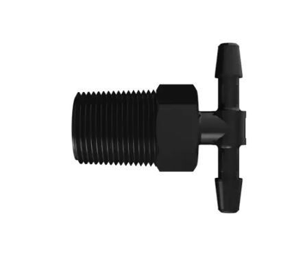 Black Nylon Tee 1/4 NPT x 5/32 Barb