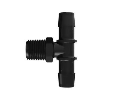 Black Nylon Tee 1/2 NPT x 5/8 Barb