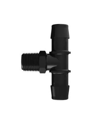 Black Nylon Tee 1/2 NPT x 3/4 Barb
