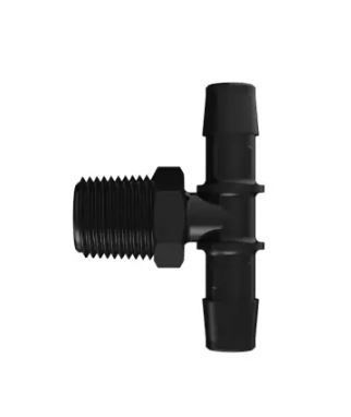 Blk. Nylon Tee 1/2 NPT-1/2 Barb