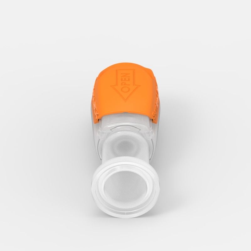 Sanitary Flange-Schnellkupplung Medium (3), weiblich, mit Ventil, Natural Kynar (NK7) - Viton, Feder: 302 Edelstahl