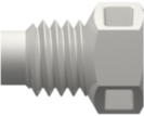Threaded Metric Fitting M6x1 Thread Plug with 5/16 Hex, White Nylon
