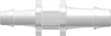 Tube to Tube Fitting Straight Through Reduction Connector with 500 Series Barbs, 1/4 (6.4 mm) and 3/16 (4.8 mm) ID Tubing, Animal-free Natural Polypropylene