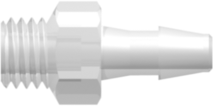 Threaded UNF Fitting 1/4-28 UNF Thread to Barb, 1/8 (3.2 mm) ID Tubing, Animal-Free Natural Polypropylene