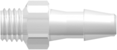 Threaded UNF Fitting 1/4-28 UNF Thread to Barb, 5/32 (4.0 mm) ID Tubing, Animal-Free Natural Polypropylene