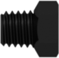 Threaded Fitting 10-32 Special Tapered Thread Plug with 1/4 Hex, Black Nylon