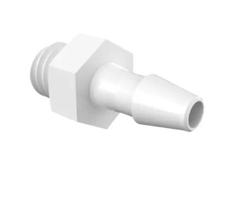 Adapter 10-32 UNF Thread x 3/32 Barb in Non-Animal Derived Polypropylene