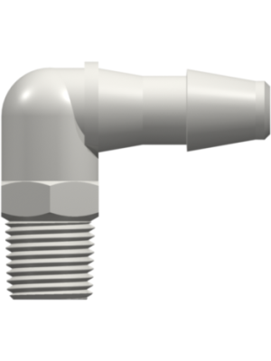 Threaded NPT Fitting 1/8-27 NPT Thread Elbow to Barb, 1/4