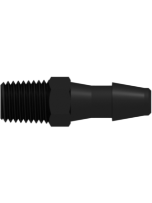 Threaded NPT Fitting 1/16-27 NPT Thread to Barb, 3/16