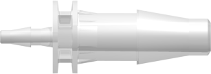 Tube to Tube Fitting Straight Through Reduction Tube Fitting with Classic Series Barbs, 3/16 (4.8 mm) and 1/16 (1.6 mm) ID Tubing, Animal-Free Natural Polypropylene