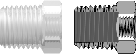 Threaded Fitting Reducer with 1/4-18 NPT Male Thread to 1/4-28 UNF Female Thread, Animal-Free Natural Polypropylene