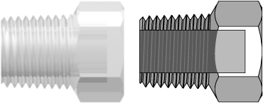 Threaded NPT Fitting 1/8-27 NPT Thread Plug with 7/16 Hex, Animal-Free Natural Polypropylene