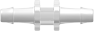 Tube to Tube Fitting Straight Through Tube Fitting with 500 Series Barbs, 3/32 (2.4 mm) ID Tubing, Animal-free Natural Polypropylene