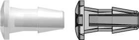 Tube to Tube Fitting Press-In Plug with Barb, 1/8 (3.2 mm) ID Tubing, Animal-Free Natural Polypropylene