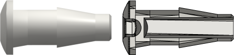 Tube to Tube Fitting Press-In Plug with Classic Series Barb, 3/16 (4.8 mm) ID Tubing, White Nylon