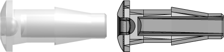 Tube to Tube Fitting Press-In Plug with Classic Series Barb, 3/16 (4.8 mm) ID Tubing, Animal-Free Natural Polypropylene