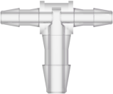 Tube to Tube Fitting Tee Reduction Tube Fitting with Barbs, 1/16 (1.6 mm) and 3/32 (2.4 mm) ID Tubing, Natural Kynar PVDF