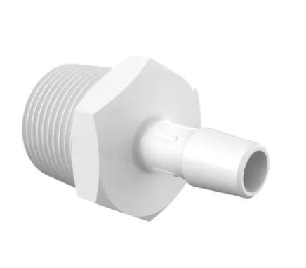 Adapter 3/4 NPT Thread x 3/8 Barb in Non-Animal Derived Polypropylene