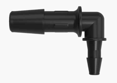 Reduction Elbow 1/4 Barb x 1/8 Barb Black Nylon