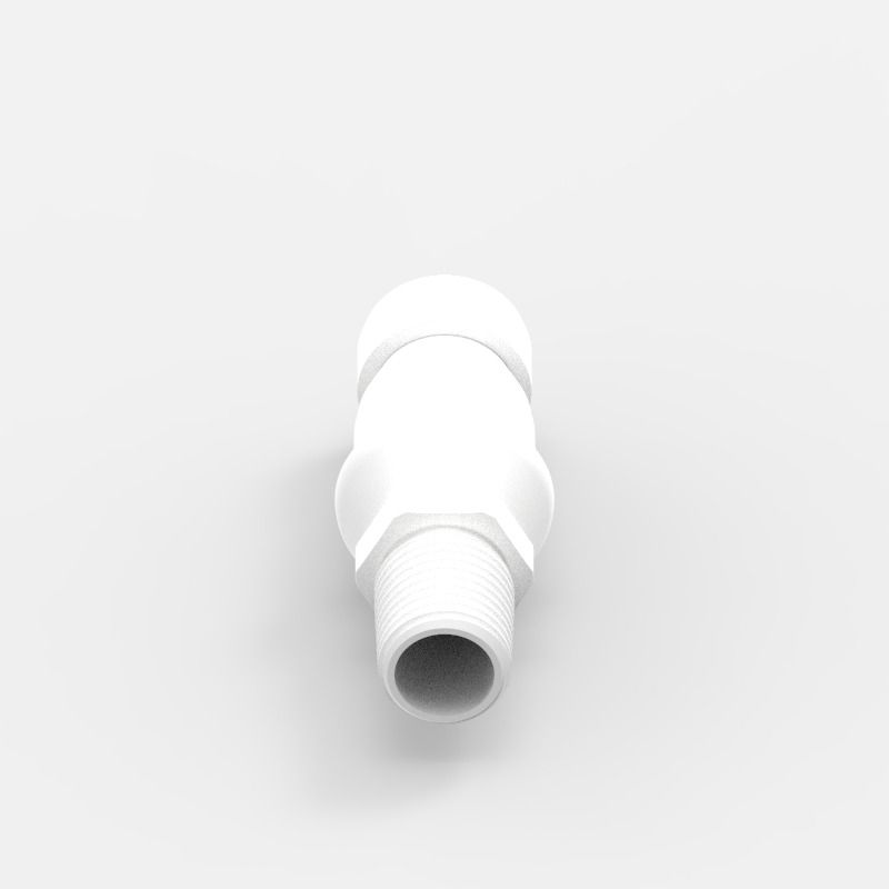 Gewinde-Schnellkupplung Medium (2), männlich, offener Durchgang, 1/4 NPT, Acetal (AC)