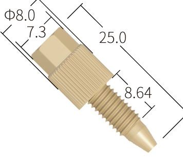 PEEK Fingertight Fitting gerändelter Hex-Kopf einteilig - 10-32 UNF konisch